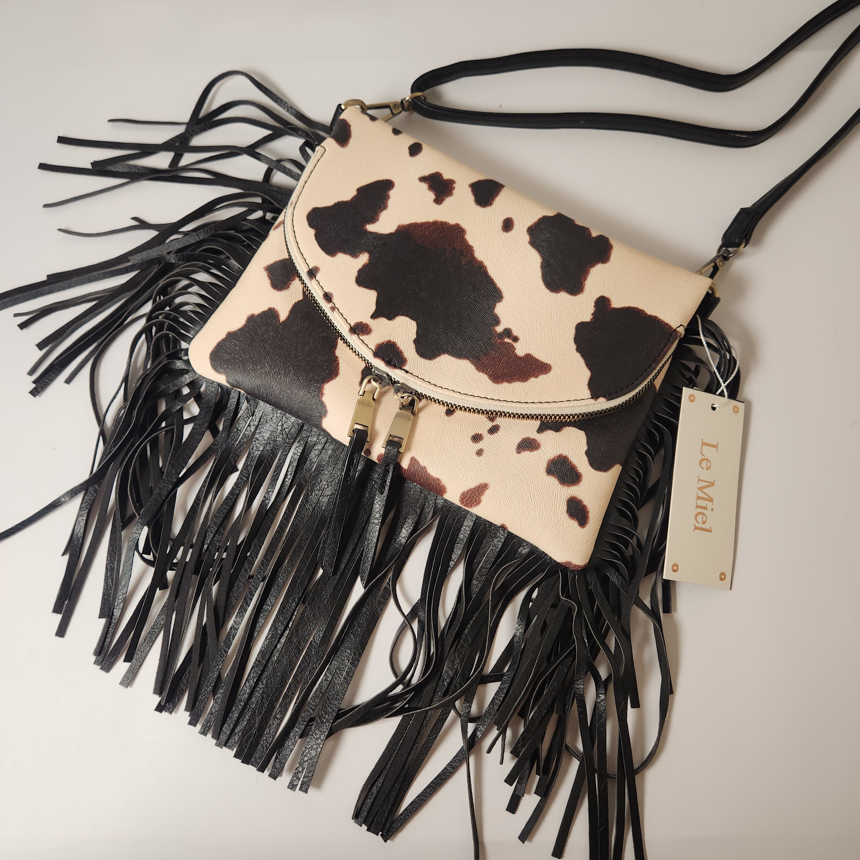 Cowhide Crossbody Purse with Fringes | Western Cowgirl Purse | Small Cowhide Purses | Cowhide Clutch | Gift for Her | Mothers Day Gift