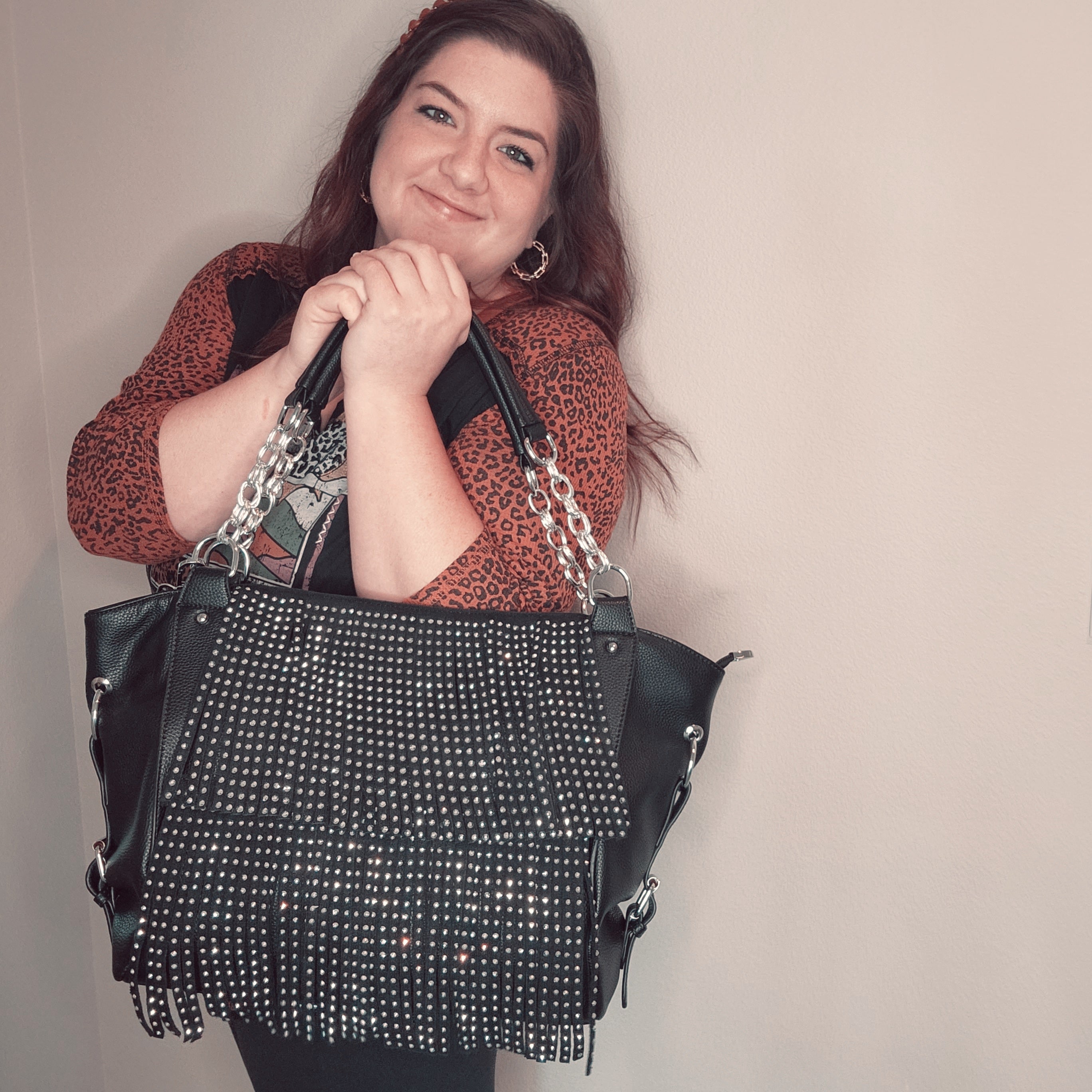 Kompanero Evie Black Leather Studded Hobo Bag – FABULUX